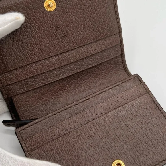 Gucci Women's Ophidia GG Leather Trimmed Card Case Wallet❤️ - Picture 4 of 10